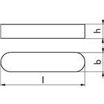 DIN 6885 staal blank C45K, vorm A - INLSP-DIN6885-C45K-A-6X4X70