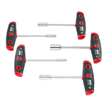 T-greepmoersleutelset 5-delig - DOPSLEUTELSET M. T-GREEP 5-DLG