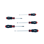Set schroevendraaiers, ronde kling, PZ/sleuf, 5-delig - SCHROEVENDRAAIERSET, PZ,