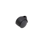 Dubbel meubelwiel, draaibaar, kunststof - MEUBELROL PLA ZWART HARD D40MM 35KG