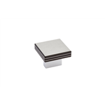Knop, gecoat, HPL vierkant - MEUBELGR-KNOP-VIERKANT-ALU/ZWART-40MM