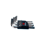 Set inbussleutels, kort, in schuifhouder, 9-delig - HAAKSE STIFTSLEUTEL SET 9-TL