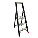 Alu staande ladder, platf., veiligheidsbnd, eenzij - WURTH BORDESTRAP 1X6 TREDEN
