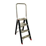 Alu staande ladder, platf., veiligheidsbnd, tweez. - WURTH DUBBELE TRAP 2X3 TRED