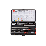 Assortiment multidopsleutels 1/4 inch, 33-delig - MULTIDOPPENSET 1/4
