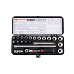 Dopsleutelset 3/8 inch 12-kt. multiprofiel 22-dlg - MULTIDOPPENSET 3/8 22-DLG.