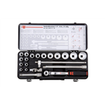 1/2 inch dopsleutel assortiment twaalfkant 21-delig - DOPSLEUTELSET 1/2 AANSL.21