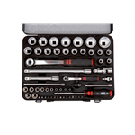 1/4 + 1/2 inch dopsleutel assortiment, 56-delig - DOPPENSET 1/4 - 1/2 -56DLG