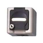 Contactdoos m. slot ELMO opbouw, vochtige ruimte - SKT-SM-(LOCK-1)-GREY-16A-250V