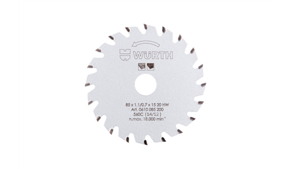 Wurth Zaagblad handcirkelzaag - ZAAGBLAD-HO-HM-WZ-85X20X15 - 0610085200961    1