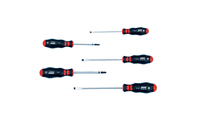 Wurth Set schroevendraaiers, ronde kling, PZ/sleuf, 5-delig - SCHROEVENDRAAIERSET, PZ, - 061392335 060    1