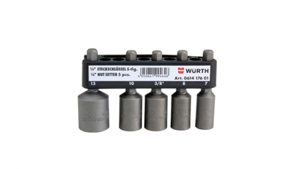 Wurth 1/4-inch krachtdoppenassortiment, 5-delig - KRACHTDOPSL-1/4IN-SET-MAGN-L51MM-5DL - 061417601 961    1