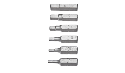 Wurth Bitset binnenzeskant C 6,3 (1/4) boring, 6-delig - SET 6 BITSEN BINNENZESKANT+GA - 0614250301061    1
