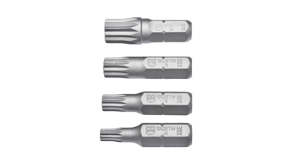Wurth Assortiment XZN-veeltandbits 4-delig - BITSET, 25MM, 1/4'', M4-8, 4-TLG - 0614250305961    1