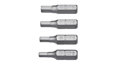 Wurth Assortiment inbusbits inch 4-delig - BIT, 25MM, 1/4'', BINNENZESKANT, DUIM - 0614250306961    1