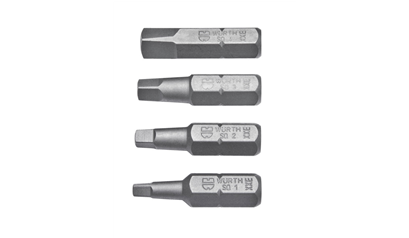 Wurth Assortiment vierkante bits 4-delig - BIT, 25MM, 1/4'', 4KT, 1-4 - 0614250310961    1