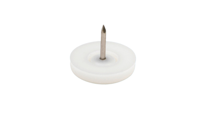 Wurth Polyethyleen stoelglijder met stalen nagel - MEUBELGLIJDER KUNST. WIT DIAM. 18MM - 0683566100061  100