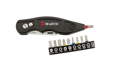 Wurth Trapeziummes, set met bits en houder - KNIPMES MET TRAPEZIUM MES - 071566 516961    1