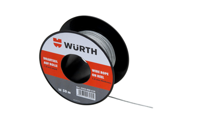 Wurth Staalkabel op rol - OPHANGSYS-STLKBL-ROL-D2,5MM-L150M - 5255000522961  150