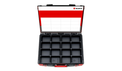Wurth Systeem-koffer leeg assortiment 8.4.1 - SYSTEEMKOFFER 8.4.1 16VAKSINDELING ZWART - 5581110103961    1