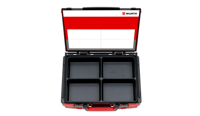 Wurth Systeem-koffer leeg assortiment 4.4.1 - SYSTEEMKOFFER 4.4.1 4-VAKSINDELING ZWART - 5581120104961    1