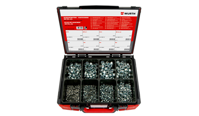 Wurth DIN 985 staal 8 galv. verzinkt 600 stuks Sysko - ASS.ZELFB.MOER DIN 985 8.VZ 8AF - 5964036800961    1