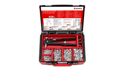 Wurth Blindklinkmoer met platbolkop, assortiment Sysko - ASS.BLDKLINKMOER CK+TANG-506D - 5964094800961    1